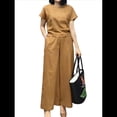 thumbnail image 3 of Conjunto de 2 Piezas para Mujer: Blusa de Media con Cuello y Pantalón con Bolsillos, Informal para el Trabajo y Viajes. Café 4XL, 3 of 6
