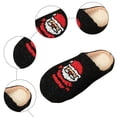 thumbnail image 7 of Christmas Fuzzy Slippers for Women Cute Santa Xmas Tree Print Funny Matching House Slipper Memory Foam Slip on Winter Shoes Black 6, 7 of 7