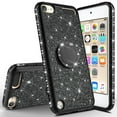 thumbnail image 3 of Compatible for Apple iPod Touch 6 Case, iPod Touch 5 Case, SOGA Cute Girl/Women Rhinestone Bumper Sparkling Glitter Bling Diamond Phone Cover with Magnetic Ring Stand - Black, 3 of 6