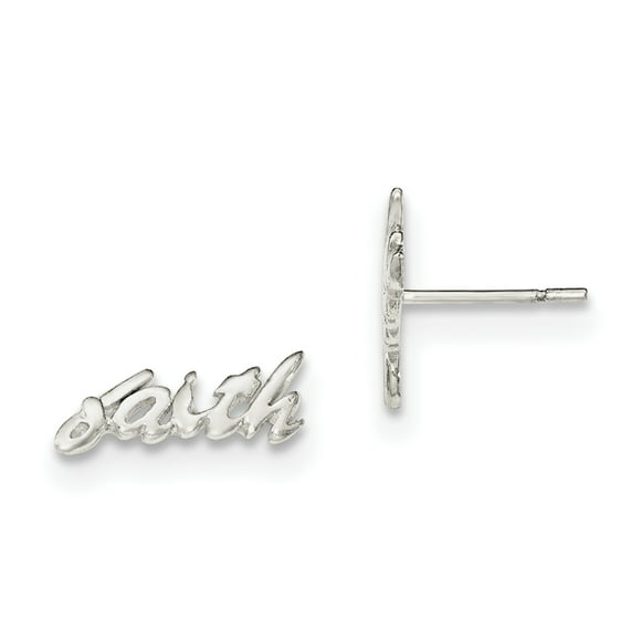 Sterling Silver Polished Faith Post Earrings QE12963