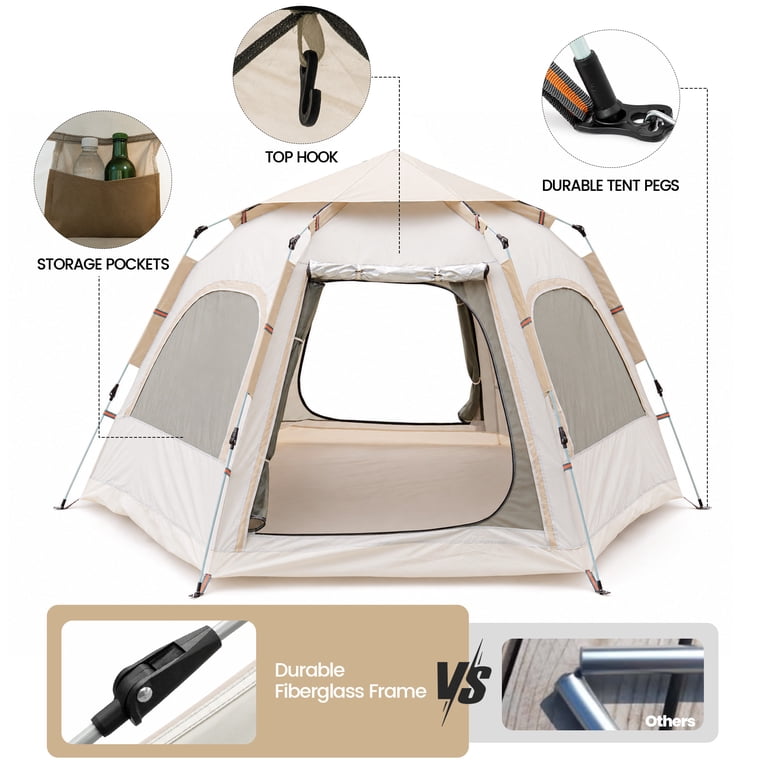 GVDV Instant Tents for Camping 4 Person Tent Waterproof Easy Setup