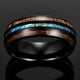 thumbnail image 3 of Anillos de tungsteno de 0.315 in para hombres y mujeres hawaianas con incrustaciones de madera de Koa cúpula azul centro alianzas de boda ajuste cómodo, 3 of 4