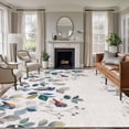 thumbnail image 2 of Eucalyptus Leaves Large Area Rugs for Bedroom Living Room, Soft Non Slip Carpet Bedside Rug, Retro Farmhouse Botanical Floral Birds Rectangular Floor Cover Kitchen Accent Rug 5'x7' for Office, 2 of 9