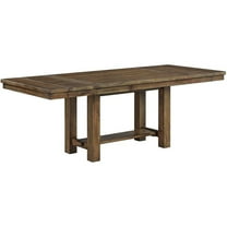 Bowery Hill Contemporary Wood Extendable Dining Table in Grayish Brown