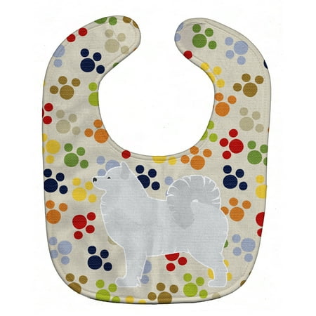 

Carolines Treasures BB6364BIB Samoyed Pawprints Baby Bib 10 x 13 multicolor