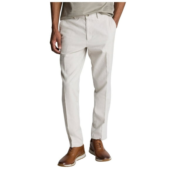 Kenneth Cole Mens Slim fit Dress Pants 32 / 34 Beige Solid