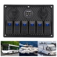 thumbnail image 4 of Rocker Switch Panel 4 Gang Rocker Switch Waterproof Rocker Panel Car Toggle Panel Boat Rocker Switch 12V-24V 6 Gang Rocker Switch Panel With  Lighter Socket 2 USB Voltmeter Display, 4 of 8