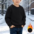 thumbnail image 2 of LTTVQM Crewneck Sweatshirt for Boys Solid Tone Long Sleeve Pullover Lightweight Casual Top For Kids Daily Activity Black 8-9Years, 2 of 8