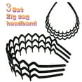 thumbnail image 6 of Melissazuly Resin Sharks Tooth Bandana Headband in Zigzag, Black, 3 ct, 6 of 6