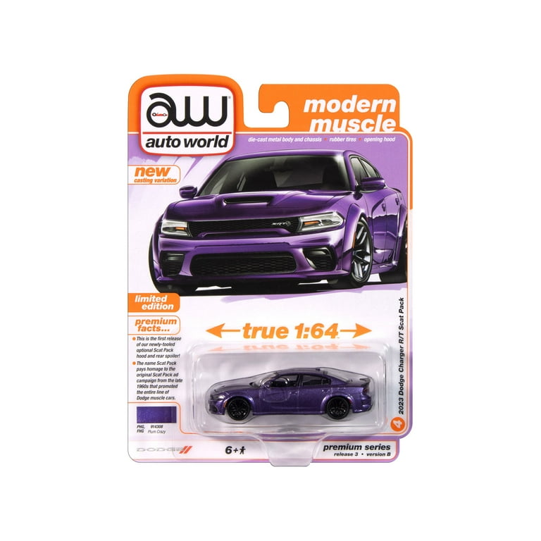 Auto World 1/64 Dodge Charger R/T Scat Pack Model Plum Crazy