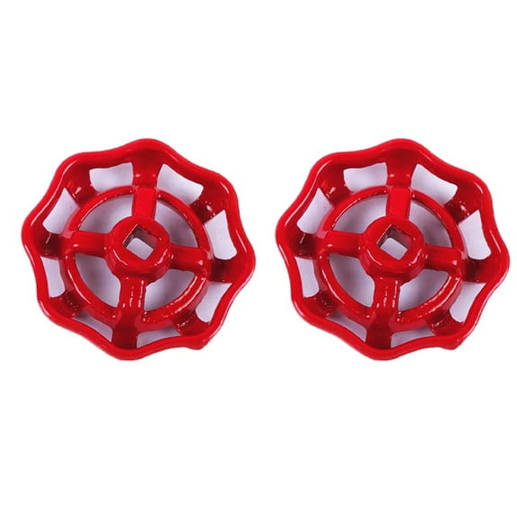 2Pcs 8/7/6Mm Cast Iron Valve Handle Gate Valve Ball Valve Hand Wheel Shutoff Value Decorative Water Pipe Fittings Red