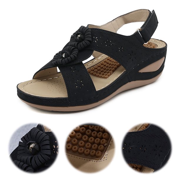 Arch Support Sandals Sandalias Cuña para Mujeres Cómodas Al Aire Libre (40)