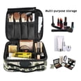 thumbnail image 2 of FORMRS Travel Makeup Bag Large Capacity Train Case Cosmetic Organizer with Adjustable Dividers, Navy Flower, 2 of 8