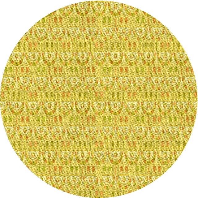 Ahgly Company Machine Washable Indoor Square Transitional Banana Yellow Area Rugs, 3' Square