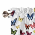 thumbnail image 5 of Half Window Curtains 24 Inches Long, Butterfly Print Window Treatment Curtain Drapes, Modern Colorful Animals Short Curtains Tiers for Kitchen Over Sink, 27.5"x24", 2 Panels, 5 of 7