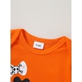 thumbnail image 4 of WESIDOM Newborn Baby Girl Halloween Outfit Infant Clothes Pumpkin Romper Tops Jumpsuit 3PCS 0-18M, 4 of 5
