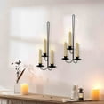 thumbnail image 2 of Cheapark Modern Metal Wall Candle Sconces Wall-Mounted Candle Holders Gift Stylish Hanging Decor for Living Rooms Farmhouse Cott ages, 2 of 7