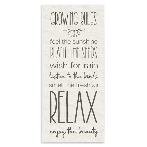 Stupell Industries Serene Gardening Rules Quotes and Sayings Painting Unframed Art Print Wall Art, 7 x 17