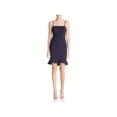 thumbnail image 1 of FRENCH CONNECTION $88 Womens New Navy Spaghetti Strap Ruffled Dress 12 B+B, 1 of 2
