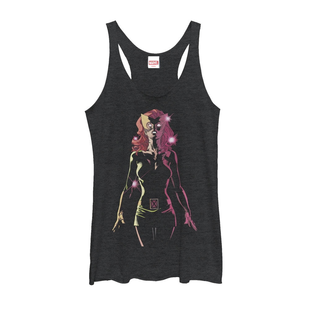 Women s Marvel X-Men Jean Grey Lights Racerback Tank Top Black Heather X Large
