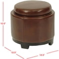 thumbnail image 4 of SAFAVIEH Round Modern Glam Storage Tray Ottoman, Cordovan, 4 of 10