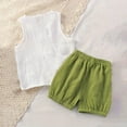 thumbnail image 5 of Swuxness Little Girls Sleeveless Tank 2-piece Sets, Girls Summer Outfit Sets, Children's Summer and Breathable Clothing Two-piece Set for Girls Green, 2 Years, 5 of 5