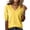 Yellow, variant on CIENVNSTG Short Sleeve Sweater for Women Solid Color V Neck Pullover Tops Summer Business Elbow Length Sleeve Shirt Daily Casual Outfit Clothes L