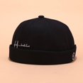thumbnail image 2 of MSJUHEG Baseball Cap Sun Hats for Women Bucket Hat Men Women Hat Cap Casual Docker Sailor Mechanic Brimless Solid Color Hat Hats for Women Fascinators Hats for Women Cotton 1PC Hat Black One Size, 2 of 2