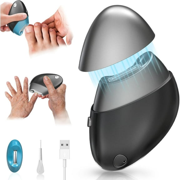 Aorsher Upgraded 2 Speeds Electric Nail Clippers, with Nail Scraps Storage and Magnetic Cover, USB Rechargeable Electric Nail Trimmer for Adults, Seniors, Black