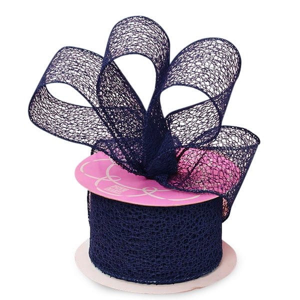2 1/2" X 10 Yards Navy Random Mesh Wired Ribbon by Paper Mart