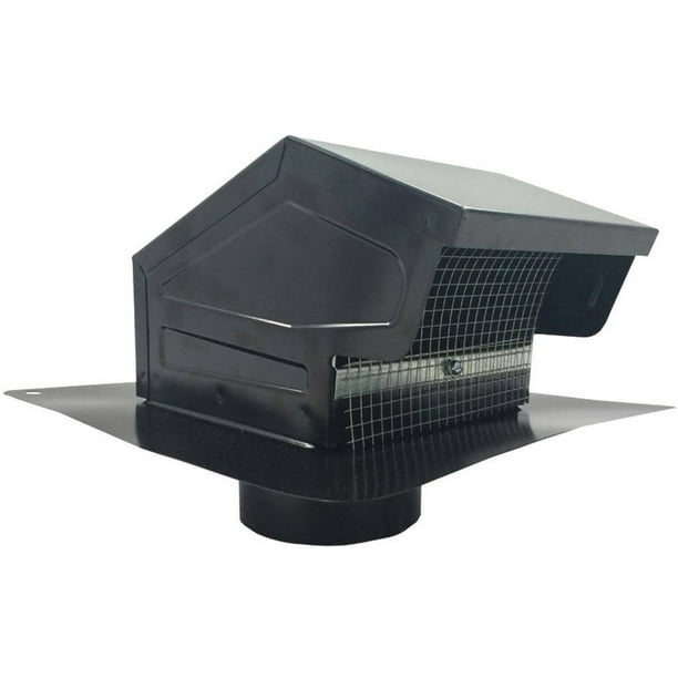 Builders Best 012635 Black Metal Roof Vent Cap, 4" Collar
