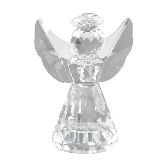 Crystal Guardian Angel Figurine 3.26 Inch Clear Acrylic Angel Statue Ornaments Decor Cute Art Gift for Women Home Office Shelves (A)