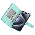 thumbnail image 4 of Allytechgroup Wallet Case for Apple iPhone 16 Pro Max, 9 Cards Holder + Zipper Pocket + Hand Wrist Shockproof Stand Flip Cover RFID Blocking Phone Case for Women Men, Mint, 4 of 7