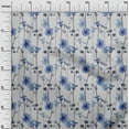 thumbnail image 3 of oneOone Rayon Medium Blue Fabric Floral Retro Sewing Material Print Fabric By The Yard 56 Inch Wide, 3 of 5