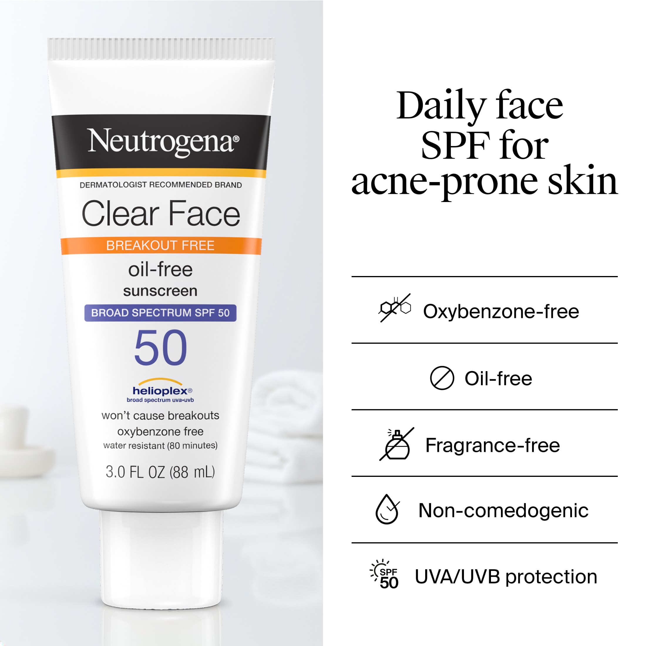 Neutrogena Clear Face Sunscreen Lotion SPF 50, 3 fl oz photo 5