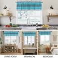 thumbnail image 5 of 2 Pack Blue Grey Stripe Valance for Window Retro Coastal Style Wood Texture Kitchen Valance Rod Pocket Short Curtain Topper Decorative Window Treatment for Living Room Bedroom 42"x12", 5 of 8