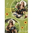 thumbnail image 2 of TIYOMI Womens Plus Size Sunflower Dress Black Summer Elegant Raglan Short Sleeve V Neck Casual Tie Waist Loose Fits Dress XL 14W 16W, 2 of 5