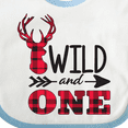 thumbnail image 4 of Inktastic Plaid Deer Wild and 1 with Arrow Boys or Girls Baby Bib, 4 of 4