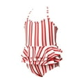 thumbnail image 3 of Isvgxsz New One Piece Swimsuit Girls Striped Casual Sleeveless Baby Girls One-Piece Swimsuits Comfort Fit Boat Neck Flounce Swimsuit One Piece Teen Red 152, 3 of 9