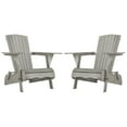 thumbnail image 5 of Safavieh Breetel Outdoor Chairs w/ Wine Glass Holder, Set of 2-Grey, 5 of 7