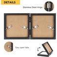 thumbnail image 4 of MKEUDQ-Double 4x4 Picture Frame Hinged Folding Vertical Stand for Tabletop Display, Wood Two Opening 4x4 Double Photo Frame Collage with Shatter Resistant Plexiglass, Black, 4 of 4