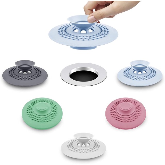 ZHAOCHENG Paquete de 5 tapones de drenaje de ducha de silicona para bañera, fregadero, bañera, lavanda, cocina, baño (5 colores)