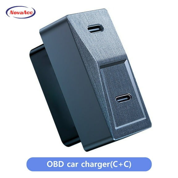 NovaAcc OBD Car Charger For Tesla Model 3 Y X S 27W Dual - Port Fast Charging High - Temperature Resistance Ports Extender Hidden Wiring Charger Adapter