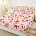 thumbnail image 3 of Feelyou Merry Christmas Bed Sheets, Gingerbread Man King Sheets, Kids Teens Boys Girls Sheet Set, Ultra Soft Home Decor, 4 Pieces, 3 of 7