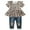 Leopard print, variant on CARETOO Girl Clothes Outfits Toddler Baby Ruffle Sleeve Floral T-Shirt Tops Ripped Jeans Pants Set
