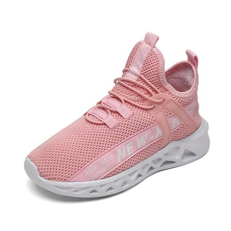 

Girls Casual Running Shoes Low Top Lightweight Soft Breathable Sneakers Slip-on Mesh Training Shoes
