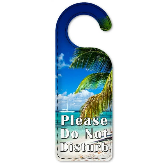 Do Not Disturb Door Knob Hanger Sign - Beach and Palm