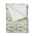 thumbnail image 2 of Lighthouse Soft Flannel Fleece Blanket, Hand Drawn Beach Pattern Summertime Illustration Vacation Tourism Elements, Cozy Plush for Indoor and Outdoor Use, 50" x 60", Beige Dark Blue, by Ambesonne, 2 of 5