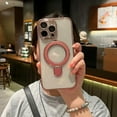 thumbnail image 6 of for iPhone 15 Pro Max Case Magnetic Build-in Stand with Camera Lens Protection MagSafe Shockproof Soft Protective Slim Phone Case Cover for iPhone 15 ProMax Case 6.7 Inch - Clear Pink, 6 of 12