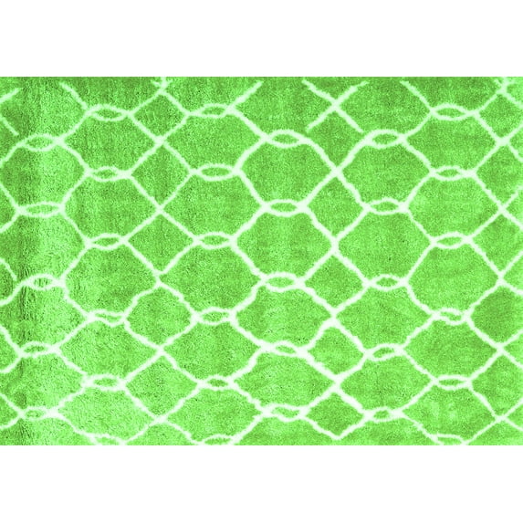 Ahgly Company Indoor Rectangle Trellis Green Modern Area Rugs, 5' x 8'